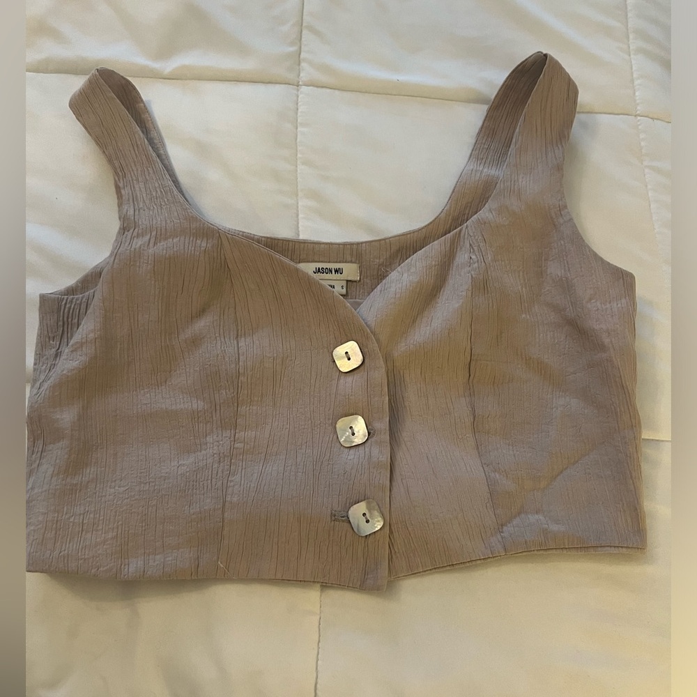 Jason Wu Women's Tan Crop Top